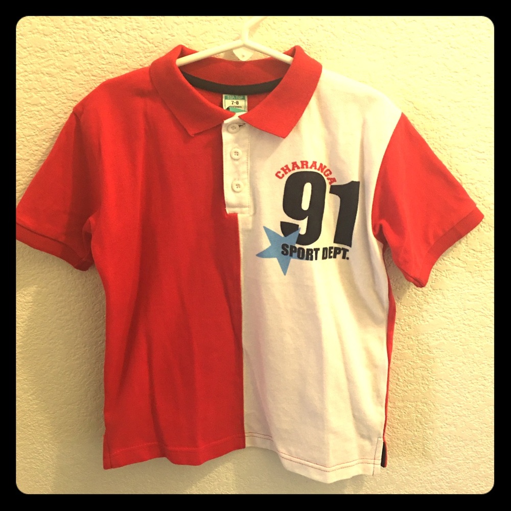 New Boys Red/White Polo